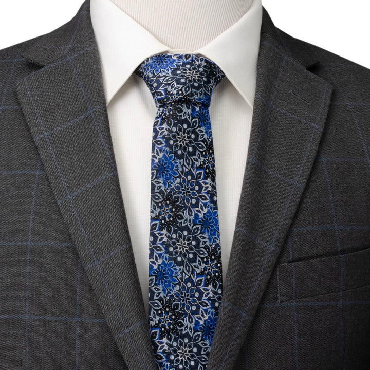 Navy Floral Tie and Pocket Square Gift Set Image 3