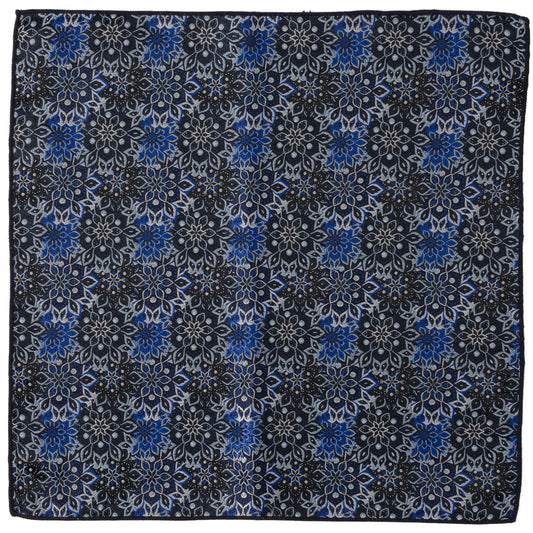 Navy Floral Pocket Square Image 1