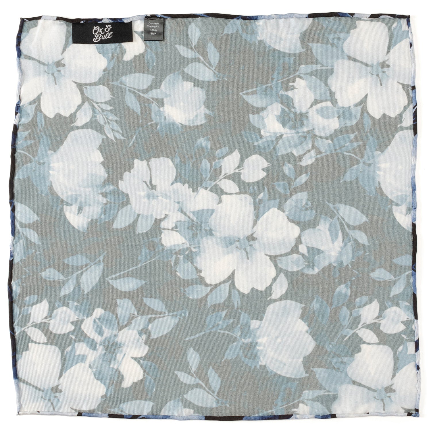 Painted Floral Black Pocket Square
 Image 2