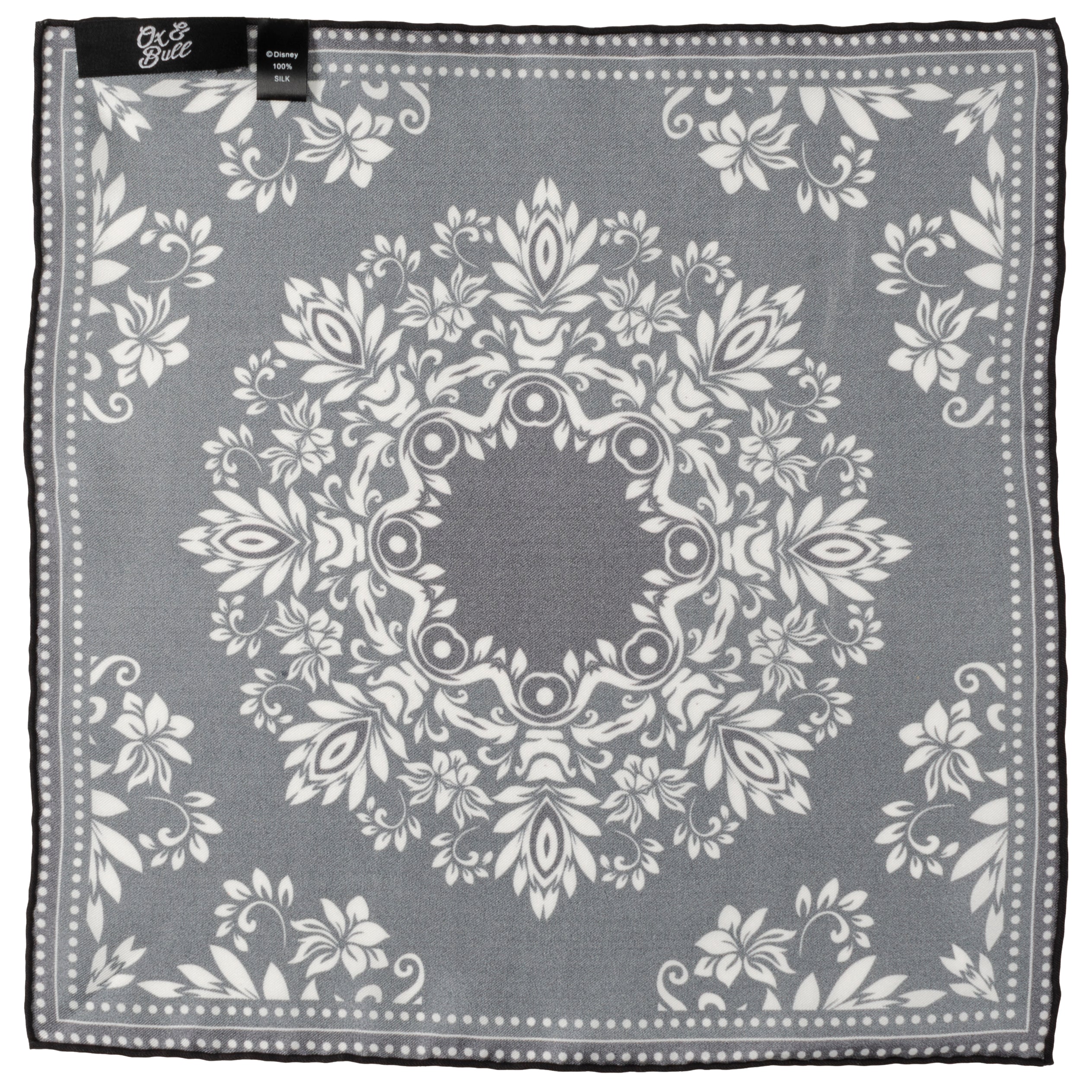 Black/White Men's Silk Pocket Square Image 3