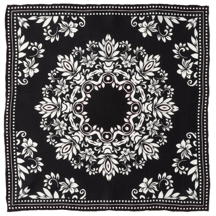 Black/White Men's Silk Pocket Square Image 1