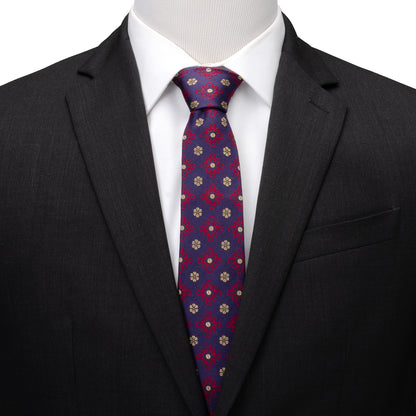 Deep Purple Floral Men's Tie Image 2