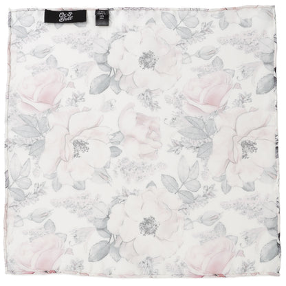Painted Floral Gray Pocket Square
 Image 2