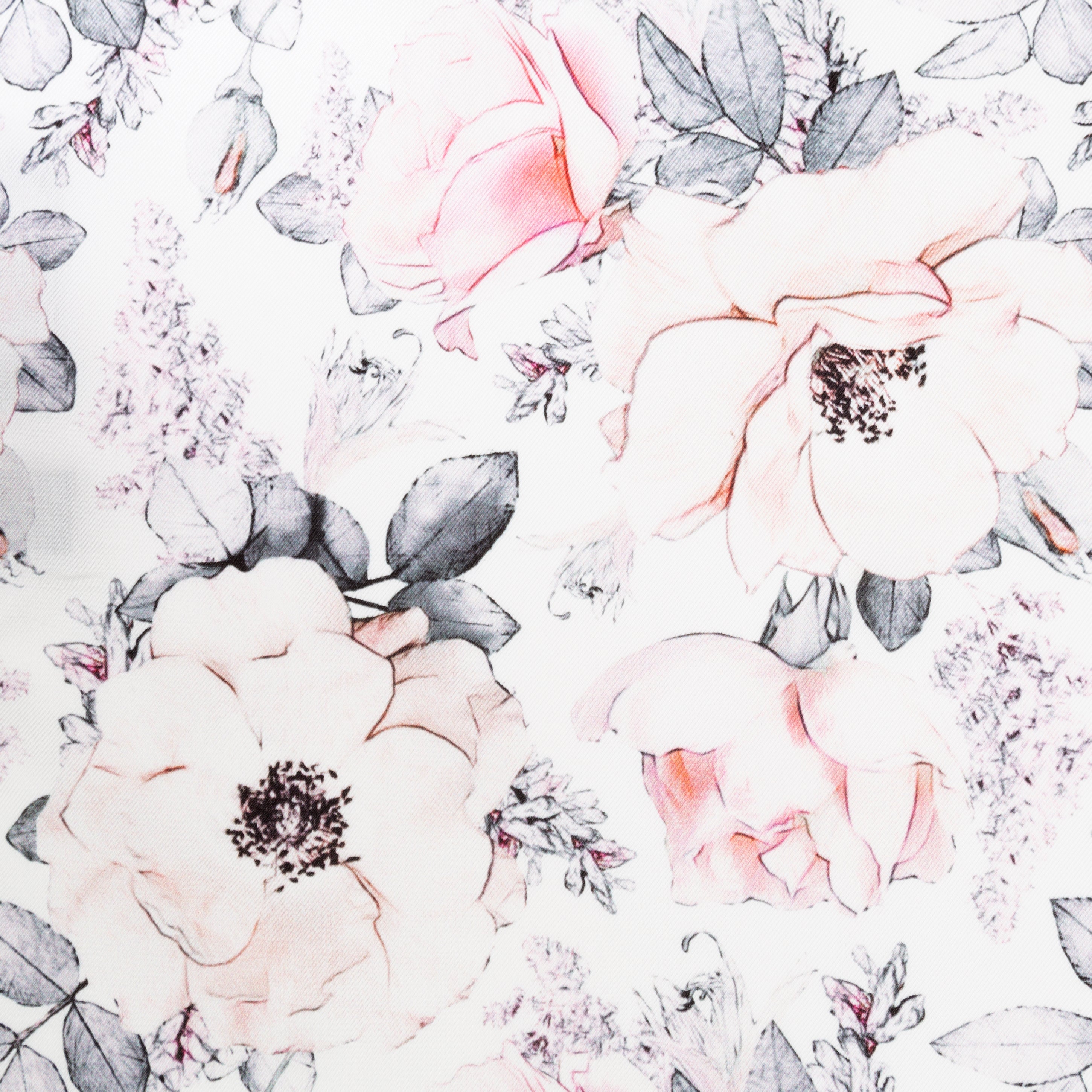 Painted Floral Gray Pocket Square
 Image 5