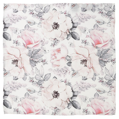 Painted Floral Gray Pocket Square
 Image 1