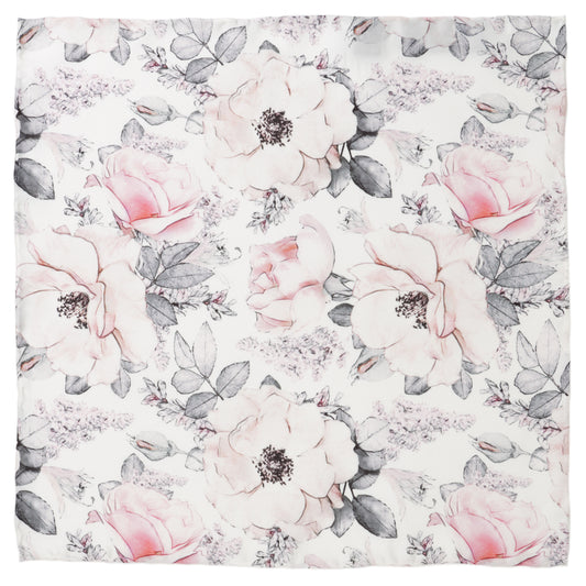 Painted Floral Gray Pocket Square
 Image 1