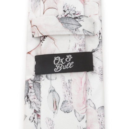 Painted Floral Gray Silk Men's Tie
 Image 4