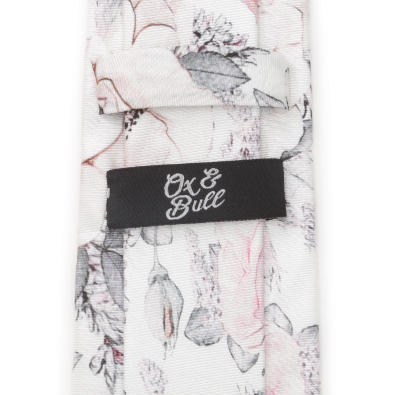 Painted Floral Gray Silk Men's Tie
 Image 4