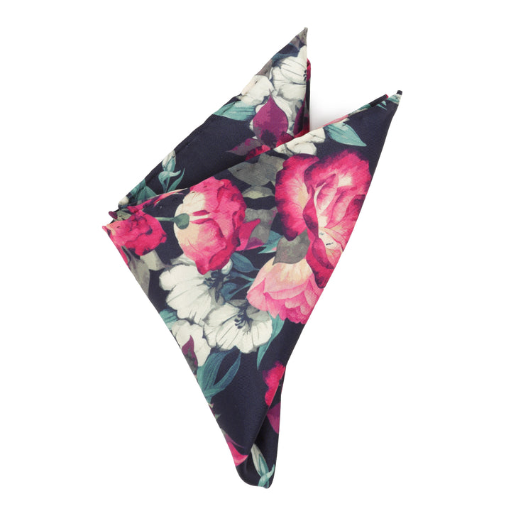Painted Floral Navy Pocket Square
 Image 3
