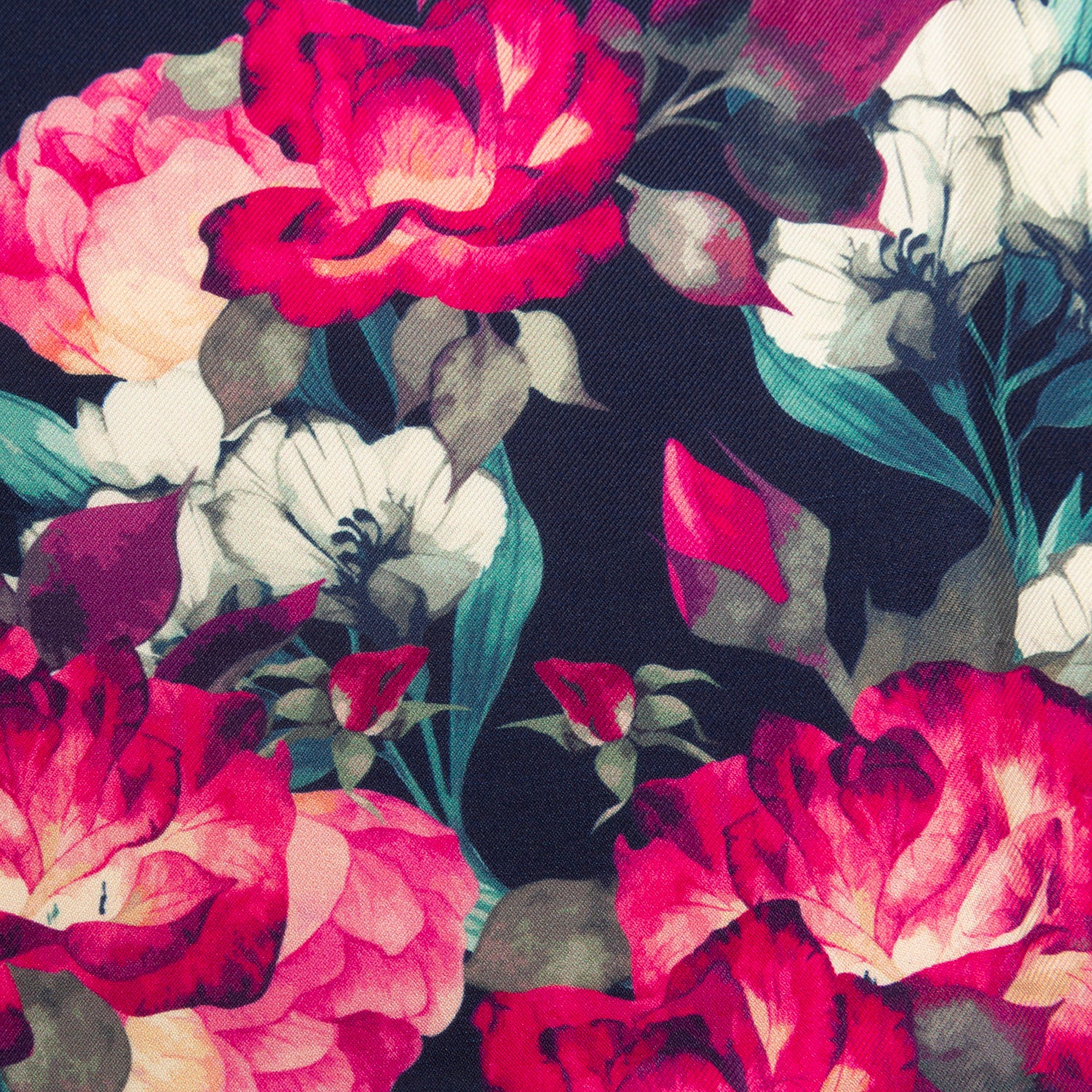 Painted Floral Navy Pocket Square
 Image 5