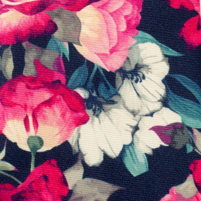 Painted Floral Navy Silk Men's Tie Image 4