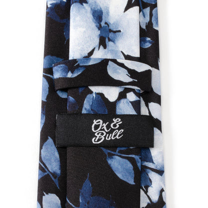  Painted Floral Black Silk Men's Tie  Image 5