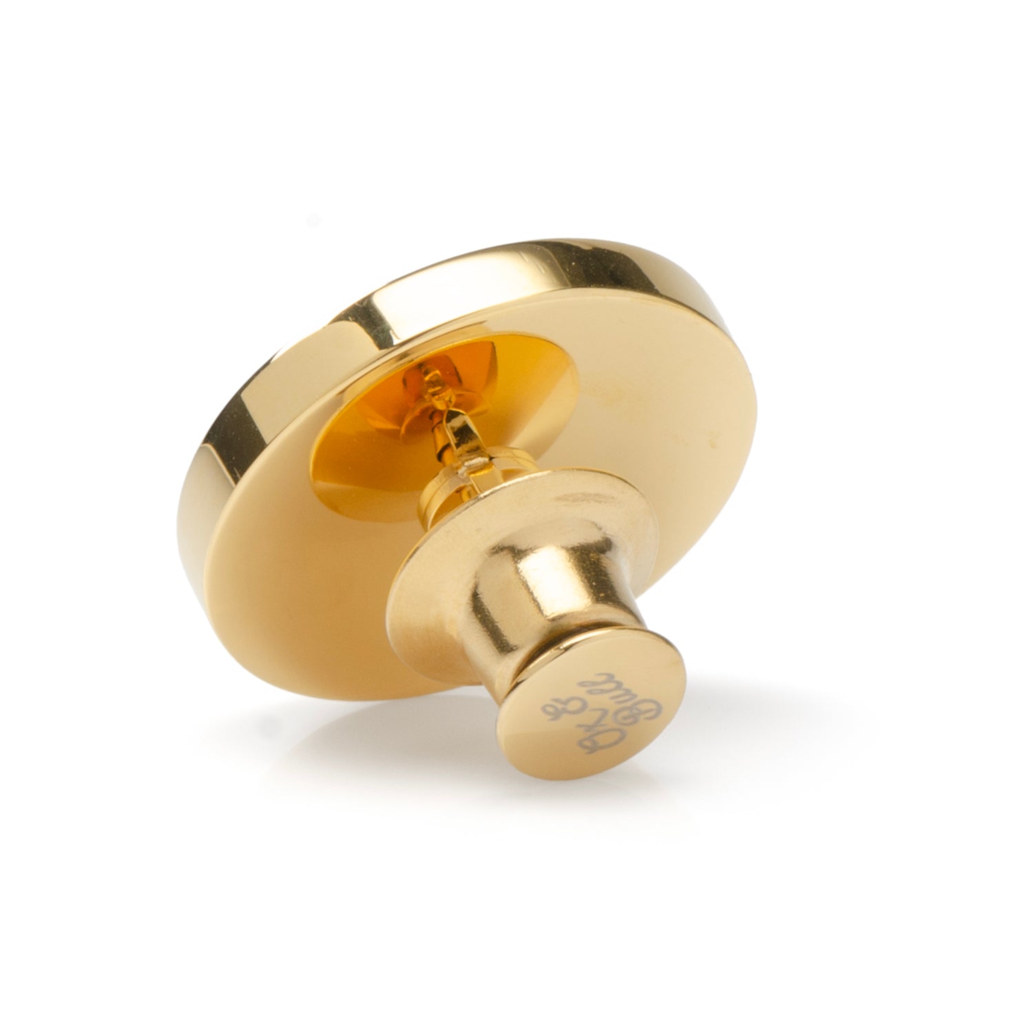 Gold Stainless Steel Round Infinity Engravable Lapel Pin Image 3