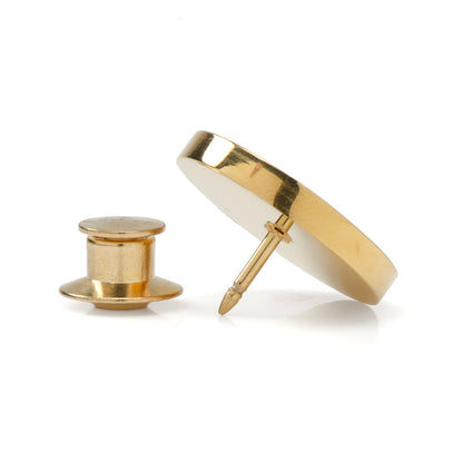 Gold Stainless Steel Round Infinity Engravable Lapel Pin Image 4