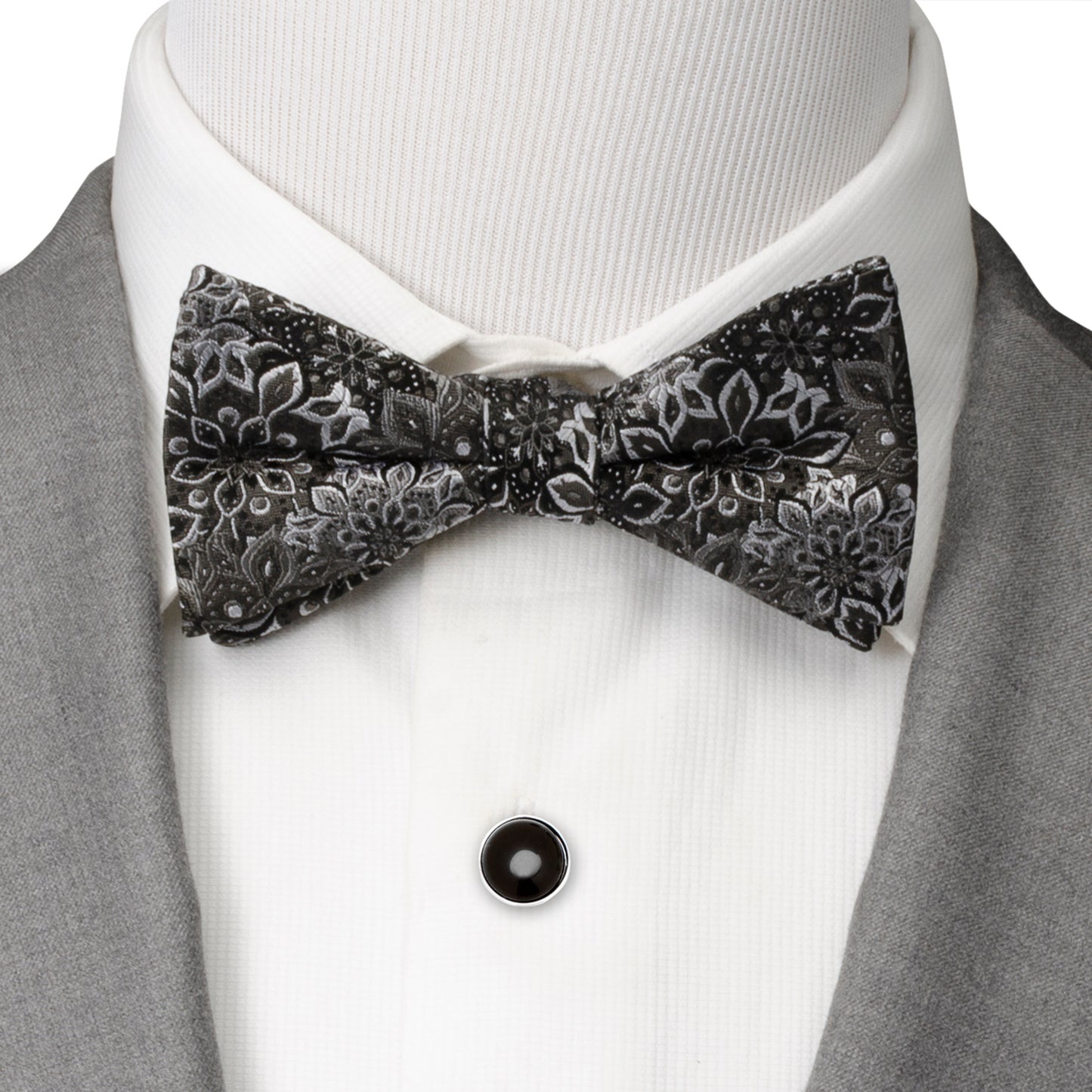 Kaleido Floral Charcoal Men's Bow Tie Image 2