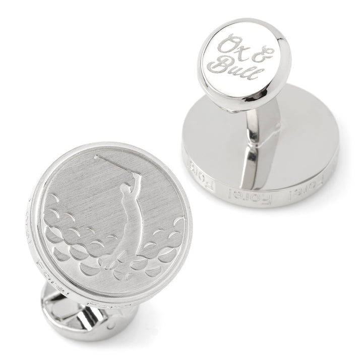 Ox and Bull - Golf Fore Silver Cufflinks Image 2