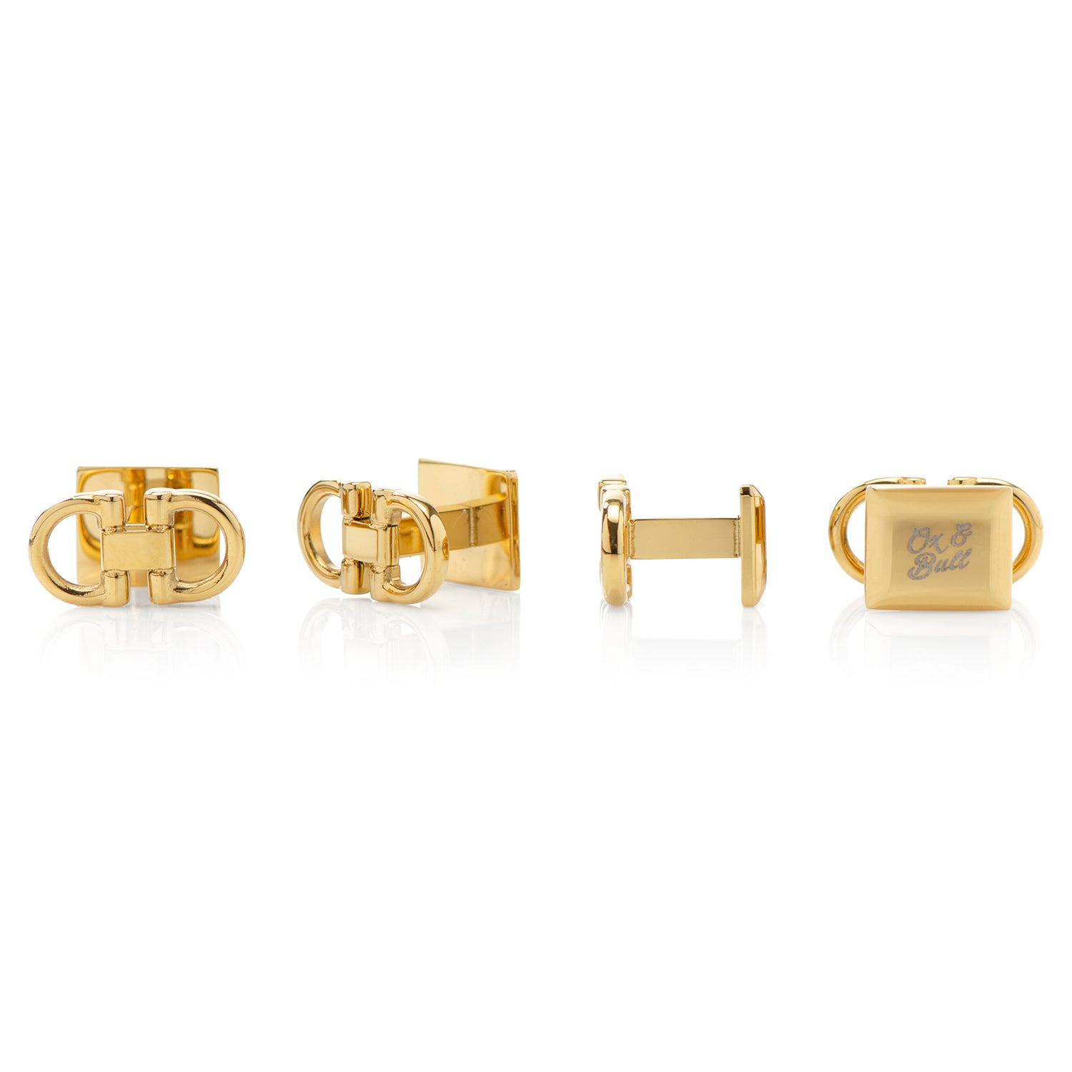 Horse Bit Gold Stainless Steel Stud Set Image 3