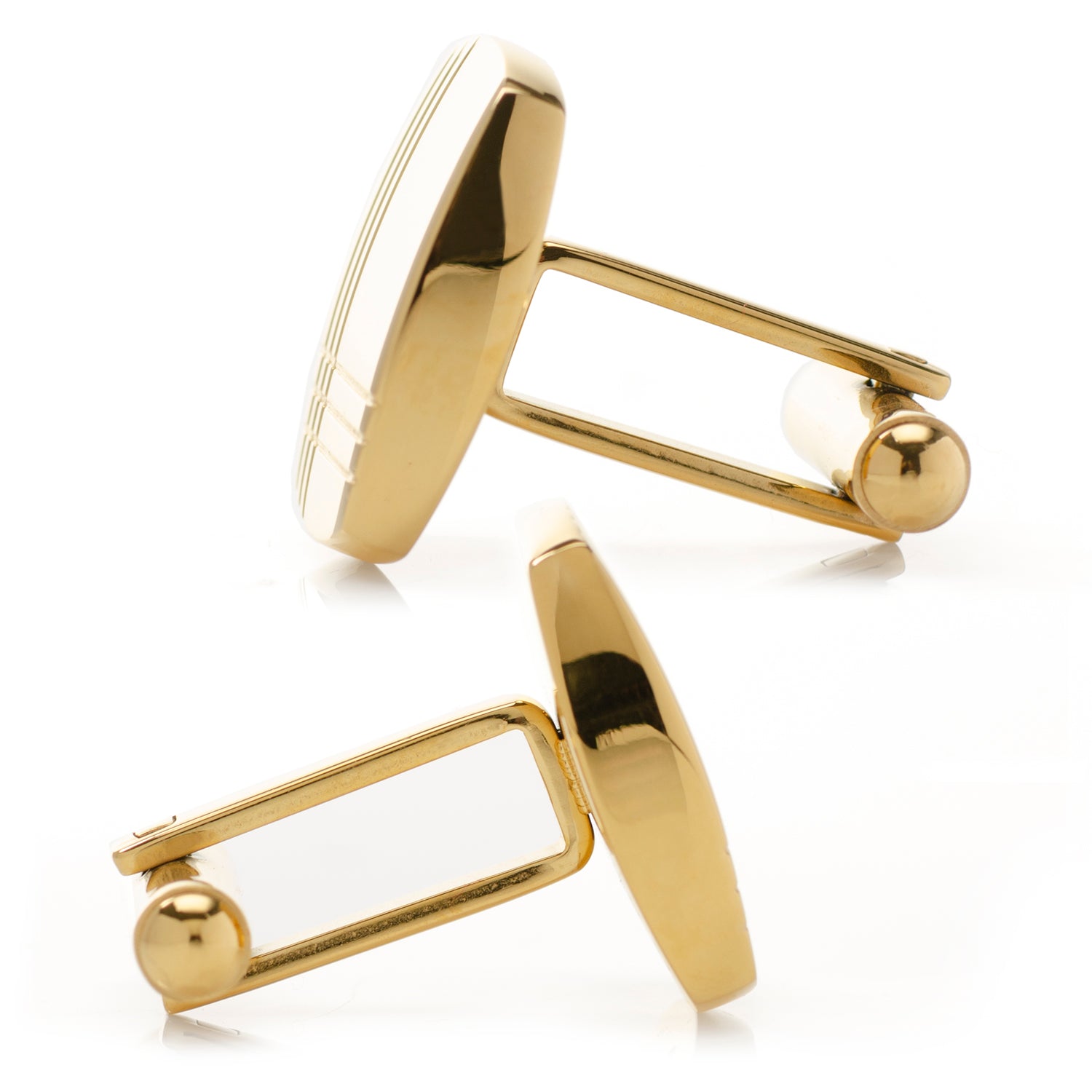 Sterling Silver Gold Tartan Plaid Cufflinks Image 4