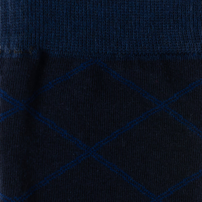 Grid Navy Men's Socks Image 3