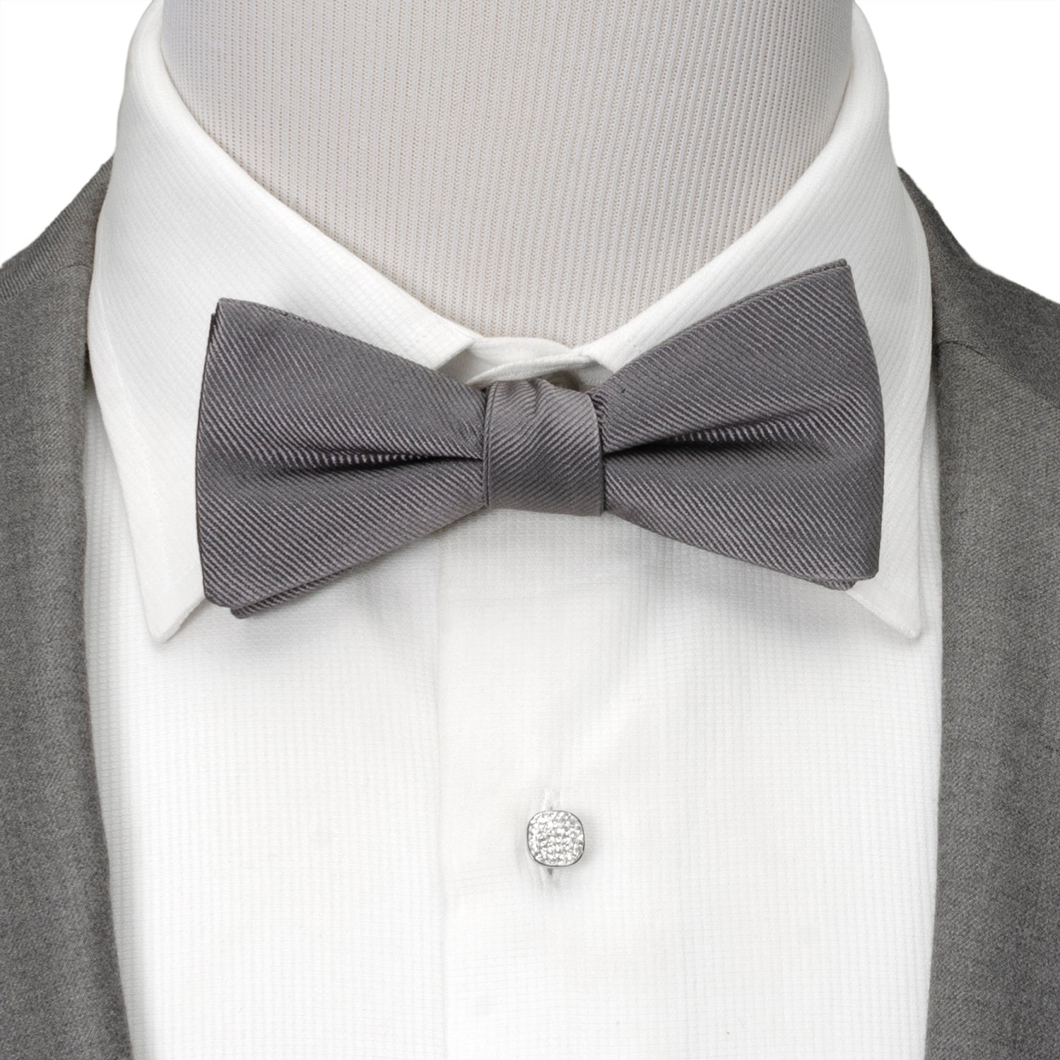 Gray Silk Bow Pre-Tie Image 2