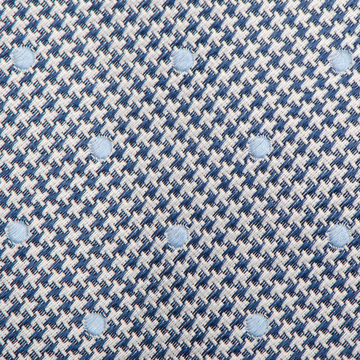 Dotted Herringbone Gray Silk Tie Image 5