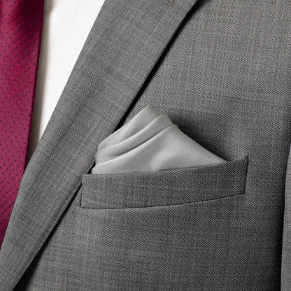 Gray Silk Pocket Square Image 2