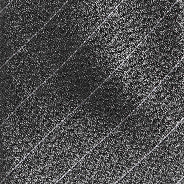 Woven Gray Stripe Men's Tie Image 5