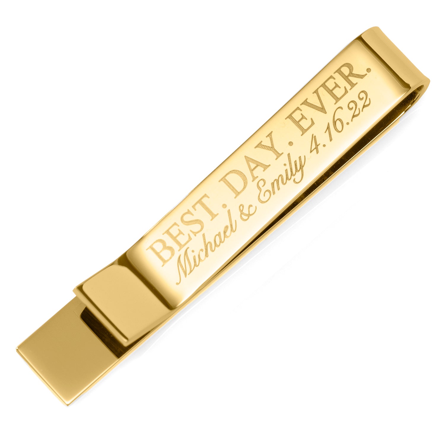 Best Day Ever Gold Engravable Tie Bar Image 4