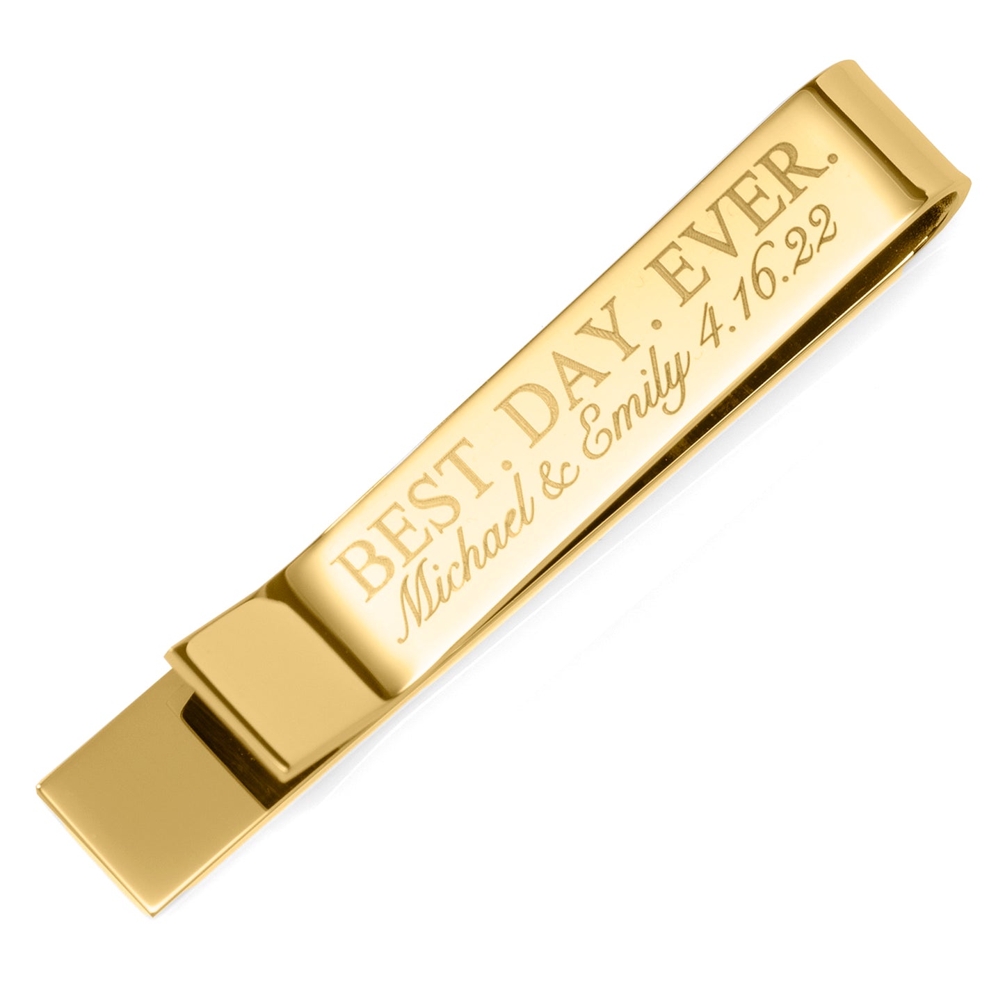 Best Day Ever Gold Engravable Tie Bar Image 4