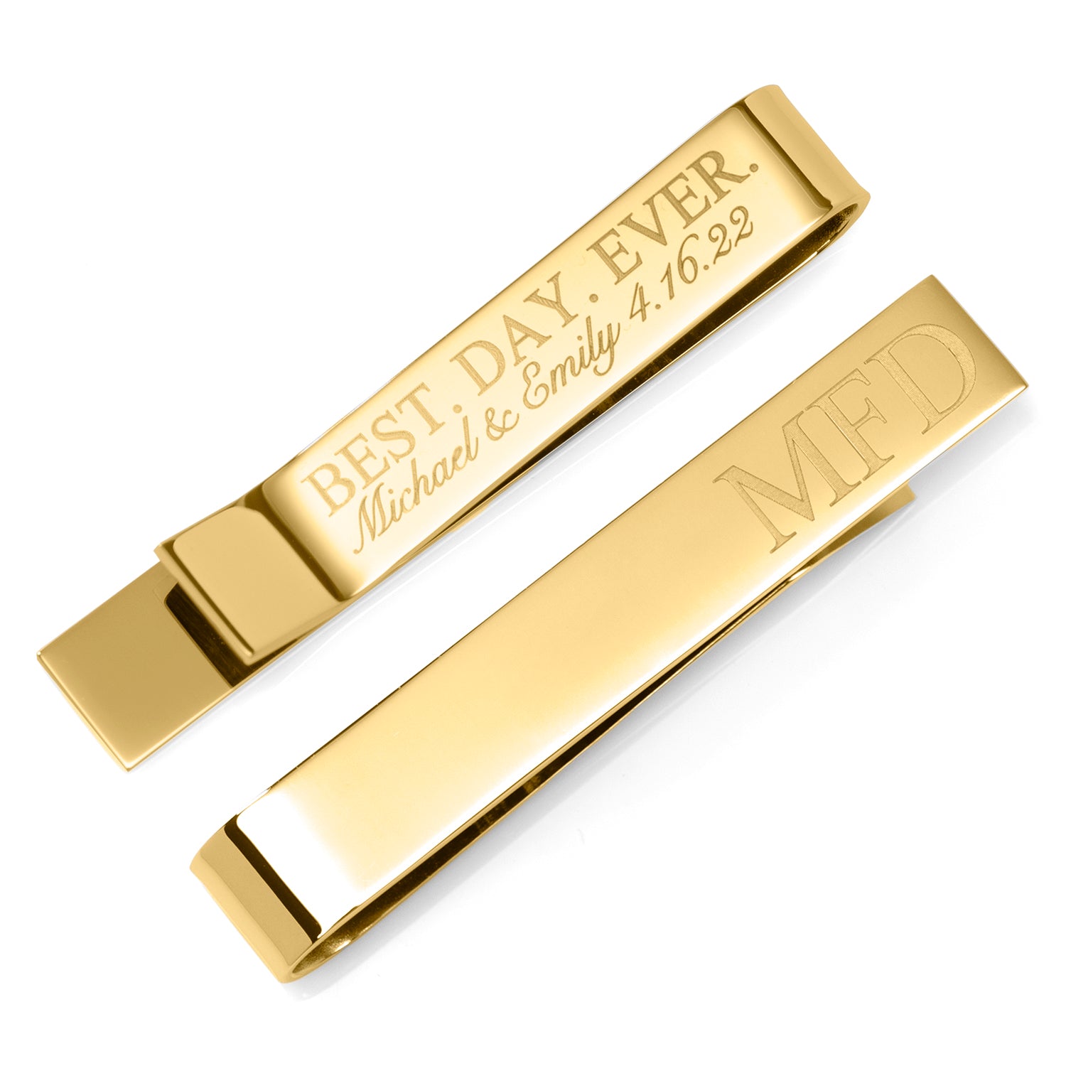 Best Day Ever Gold Engravable Tie Bar Image 1