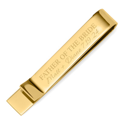 Wedding Party Gold Engravable Tie Bar Image 3