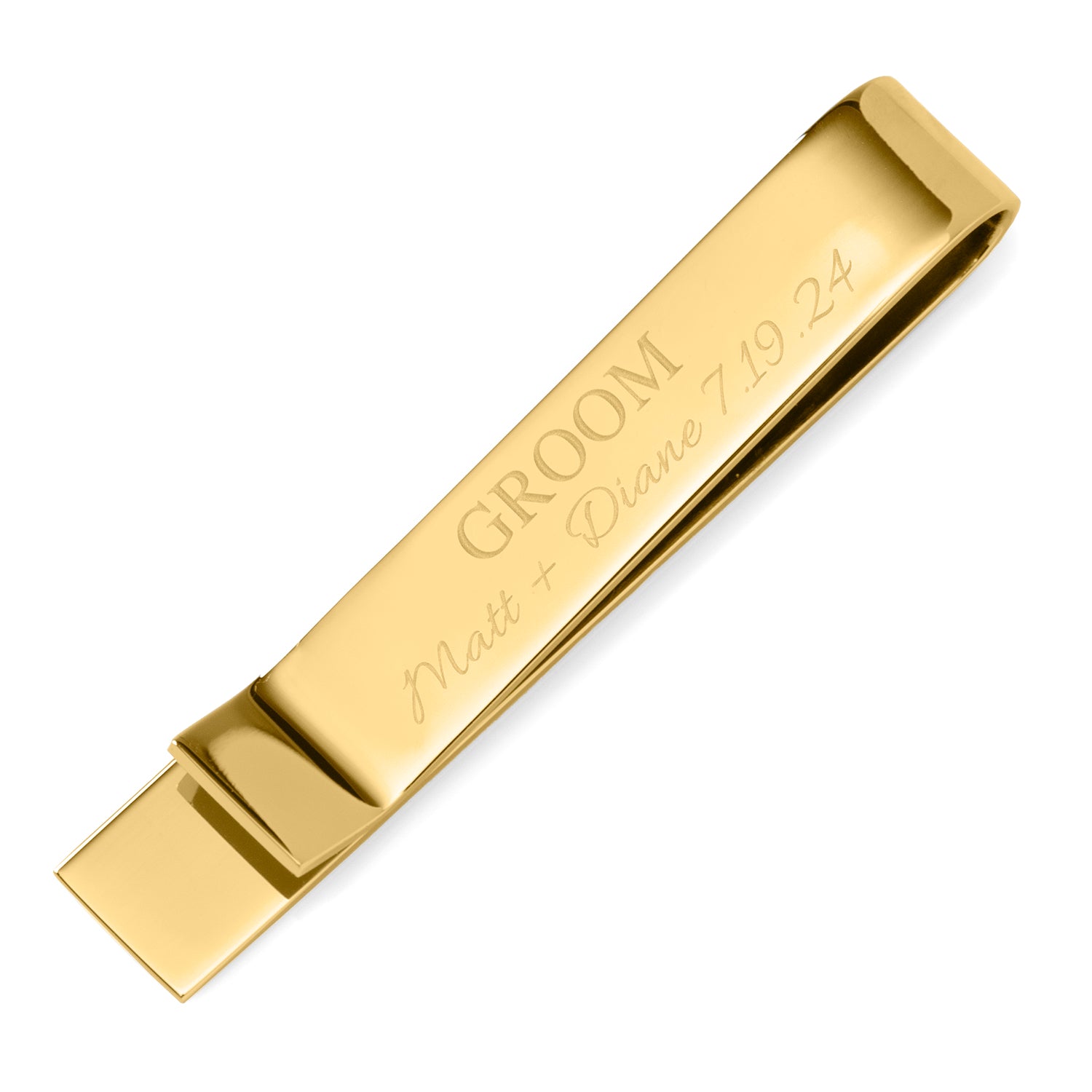 Wedding Party Gold Engravable Tie Bar Image 4