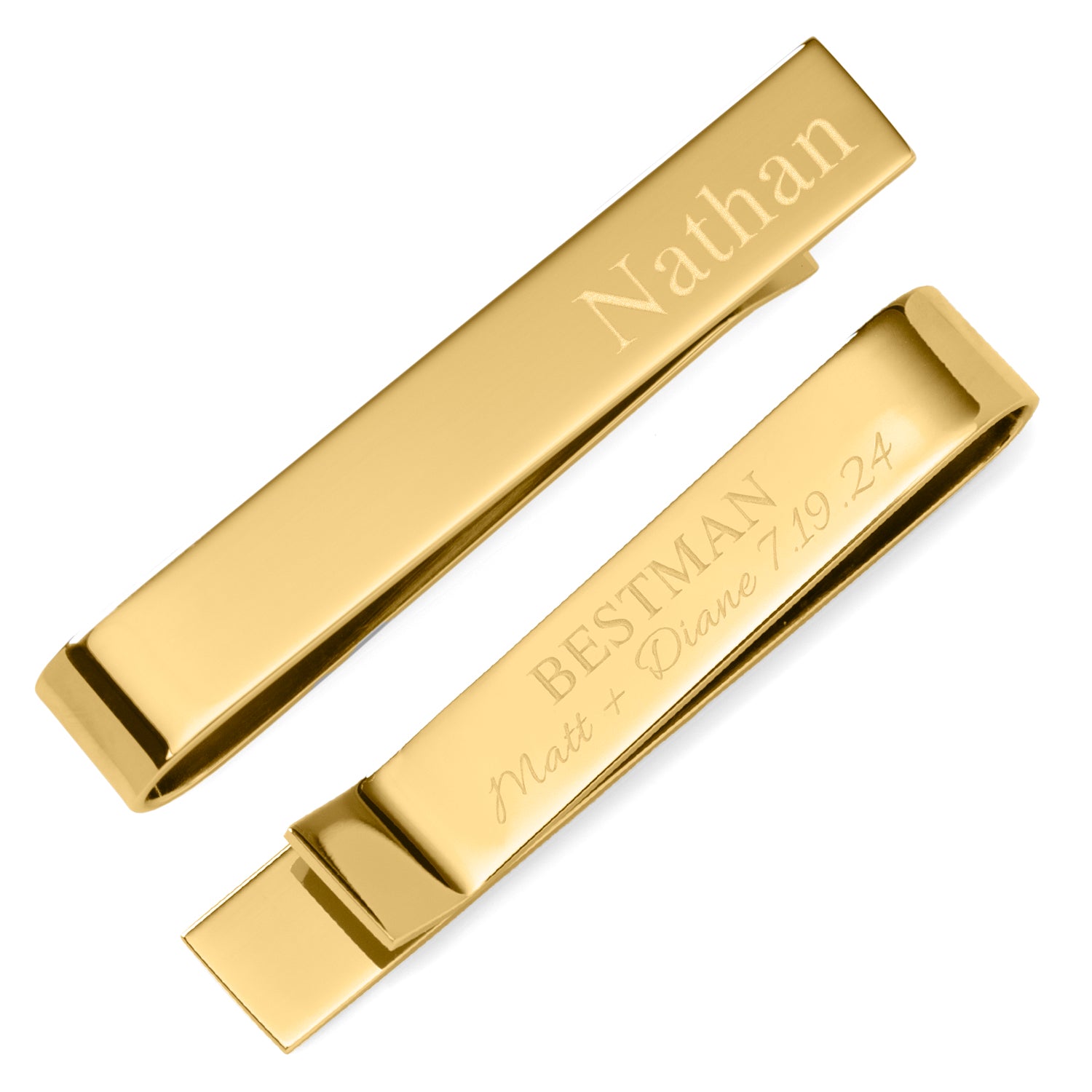 Wedding Party Gold Engravable Tie Bar Image 5