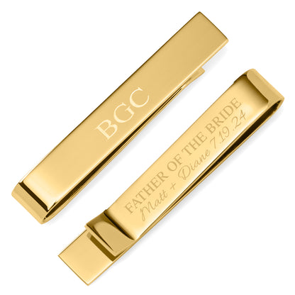 Wedding Party Gold Engravable Tie Bar Image 1