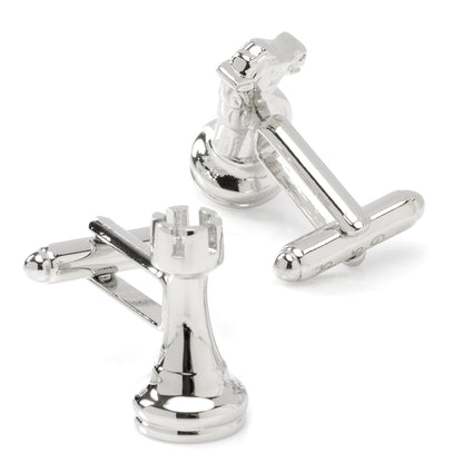 Knight and Rook Chess Piece Cufflinks Image 2