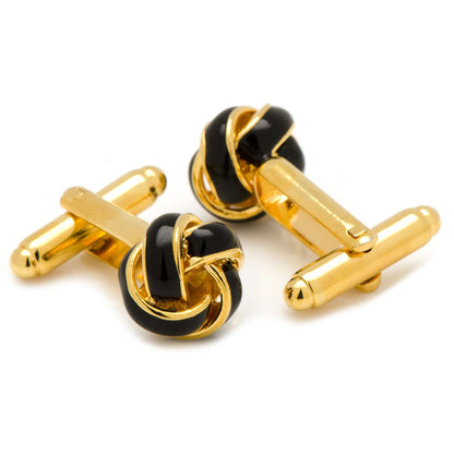 Black and Gold Knot Stud Set Image 6