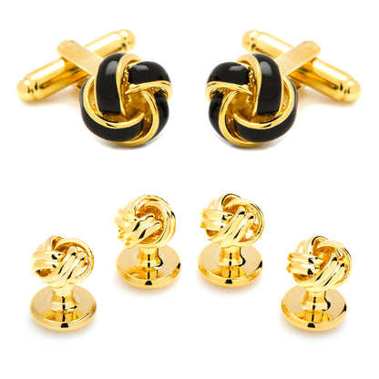 Black and Gold Knot Stud Set Image 1