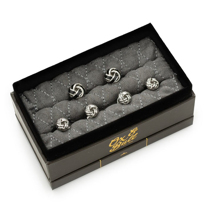 Black and Silver Knot Stud Set Image 2