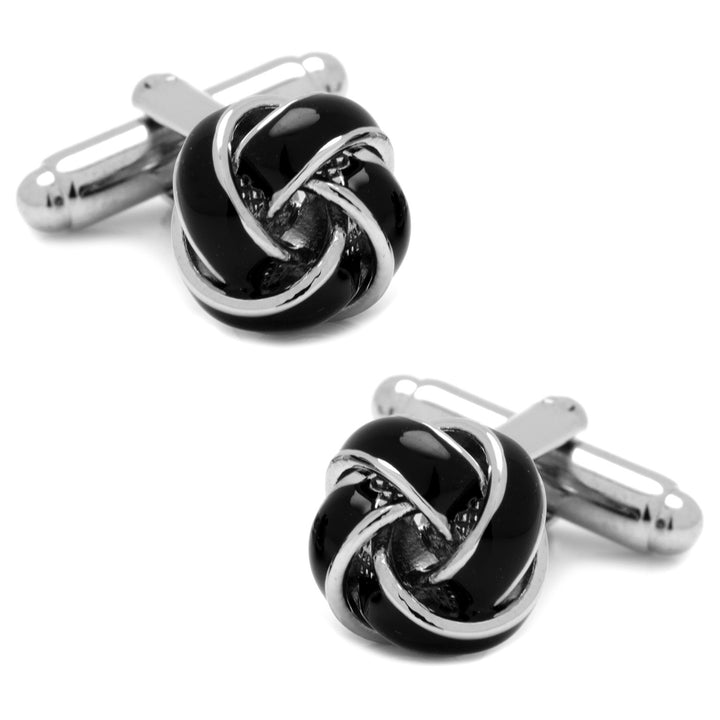 Black and Silver Knot Stud Set Image 5