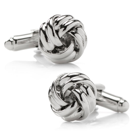 Silver Knot Cufflinks Image 1