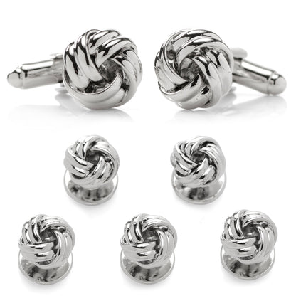 Silver Knot Stud Set Image 1