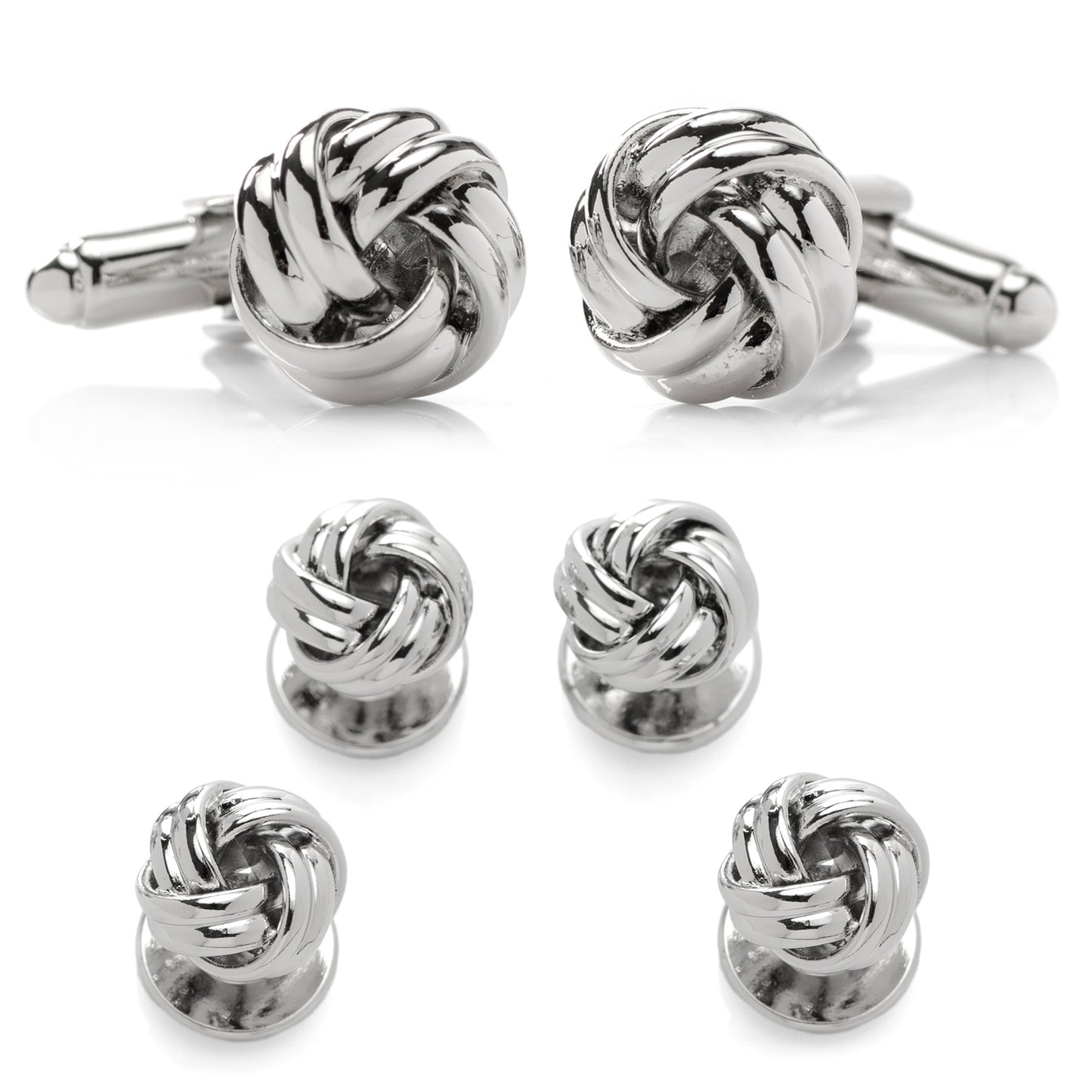 Silver Knot Stud Set Image 1