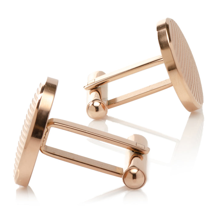 Rose Gold Line Stainless Steel Cufflinks Image 5