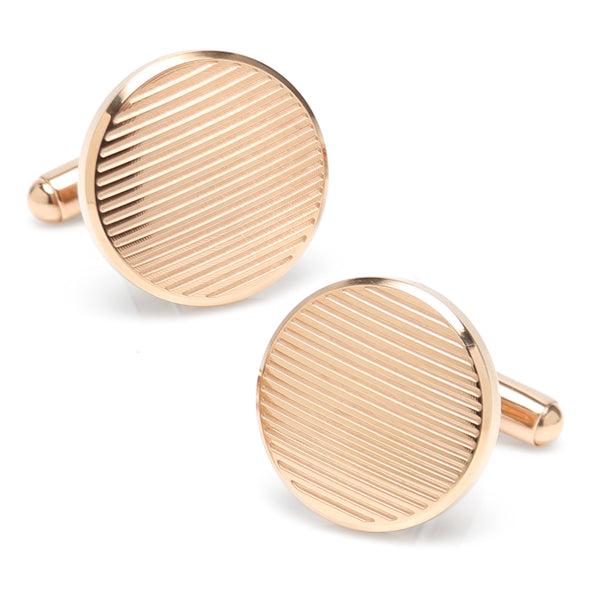 Rose Gold Line Stainless Steel Cufflinks Image 1