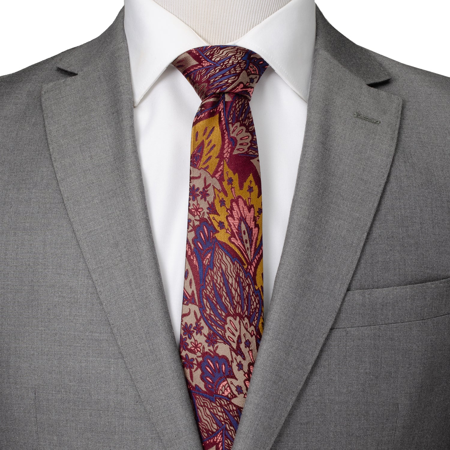 Multi Brown Patterned Men's Tie Image 2