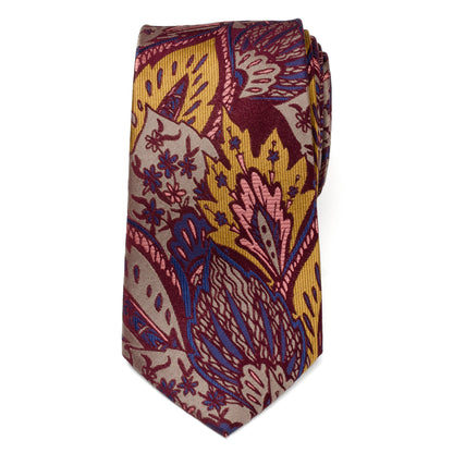 Multi Brown Patterned Men's Tie Image 3