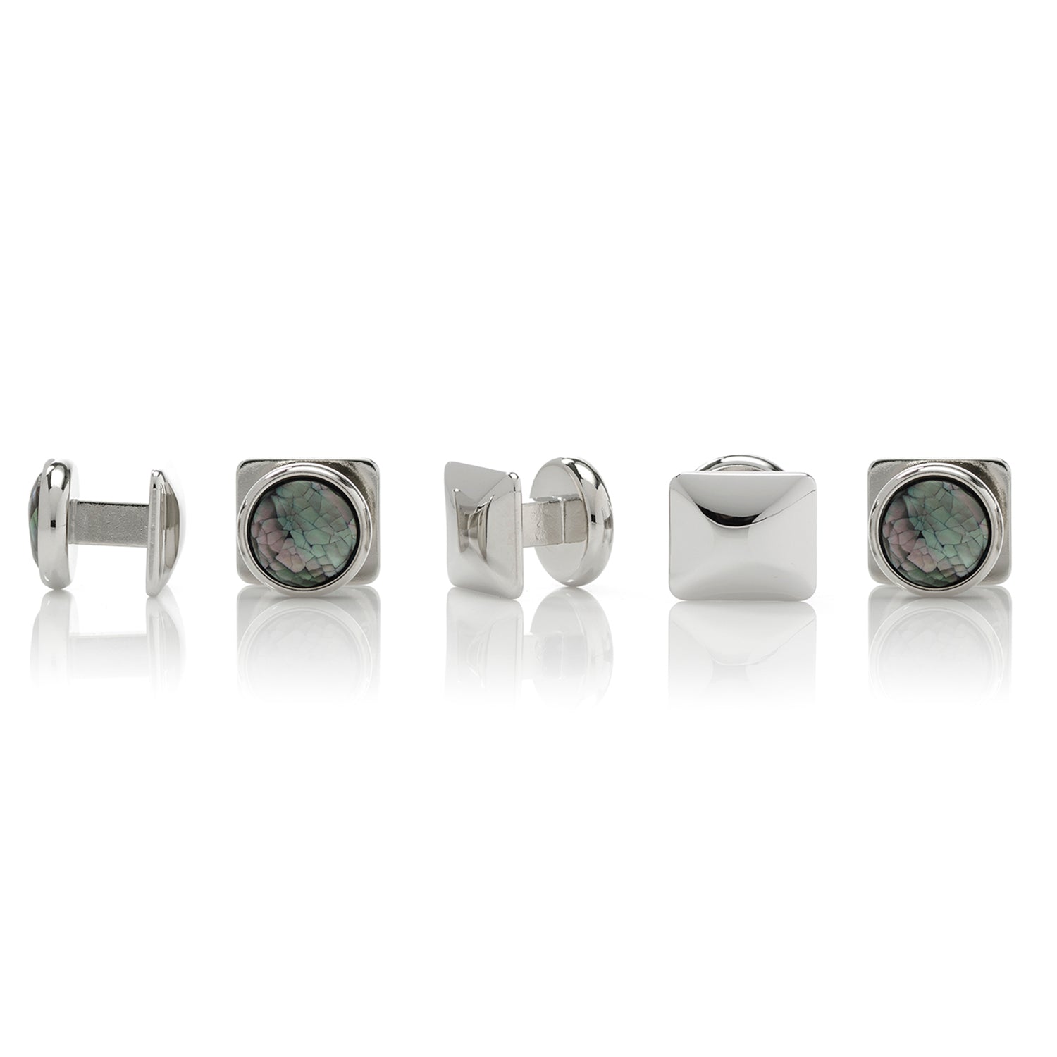 Mosaic Smoke Mother of Pearl Studs Image 3
