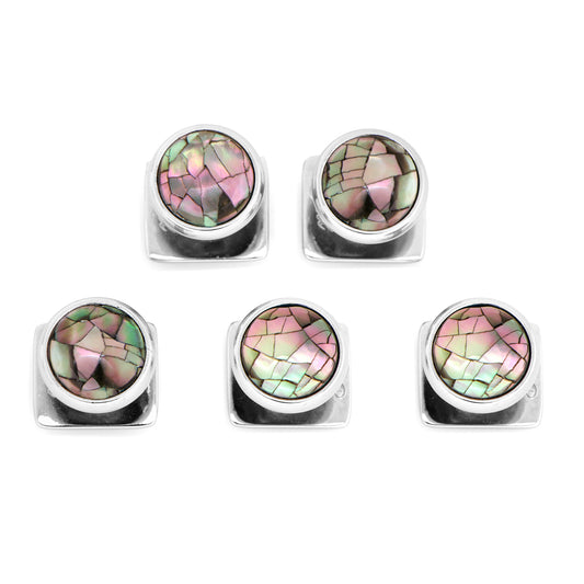 Mosaic Smoke Mother of Pearl Studs Image 1