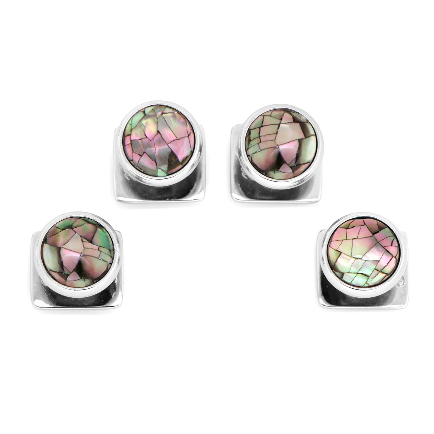 Mosaic Smoke Mother of Pearl Studs Image 1