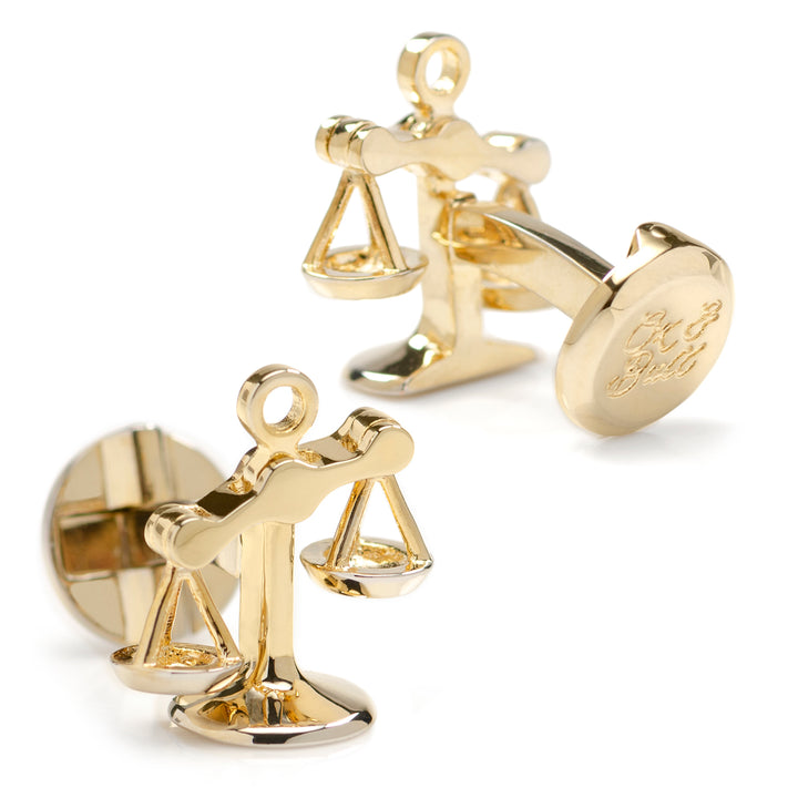 Moving Parts Gold Scales of Justice Cufflinks Image 6